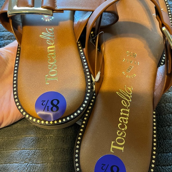 Toscanna Brown Sandals with Gold Accent | Size 8.5 | NWT - Picture 3 of 3